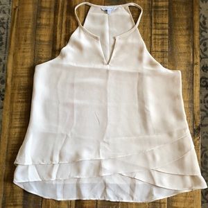 Cream Layered Chiffon Tank